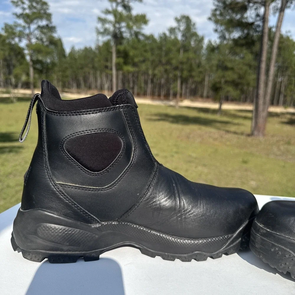 5.11 Tactical Boots Men's 9.5 Black Leather CST 2.0 Composite Toe Slip On Mid